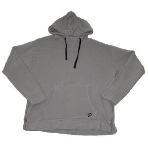 Peloton Unisex Ribbed Side Zipper Hoodie Gray Size Medium